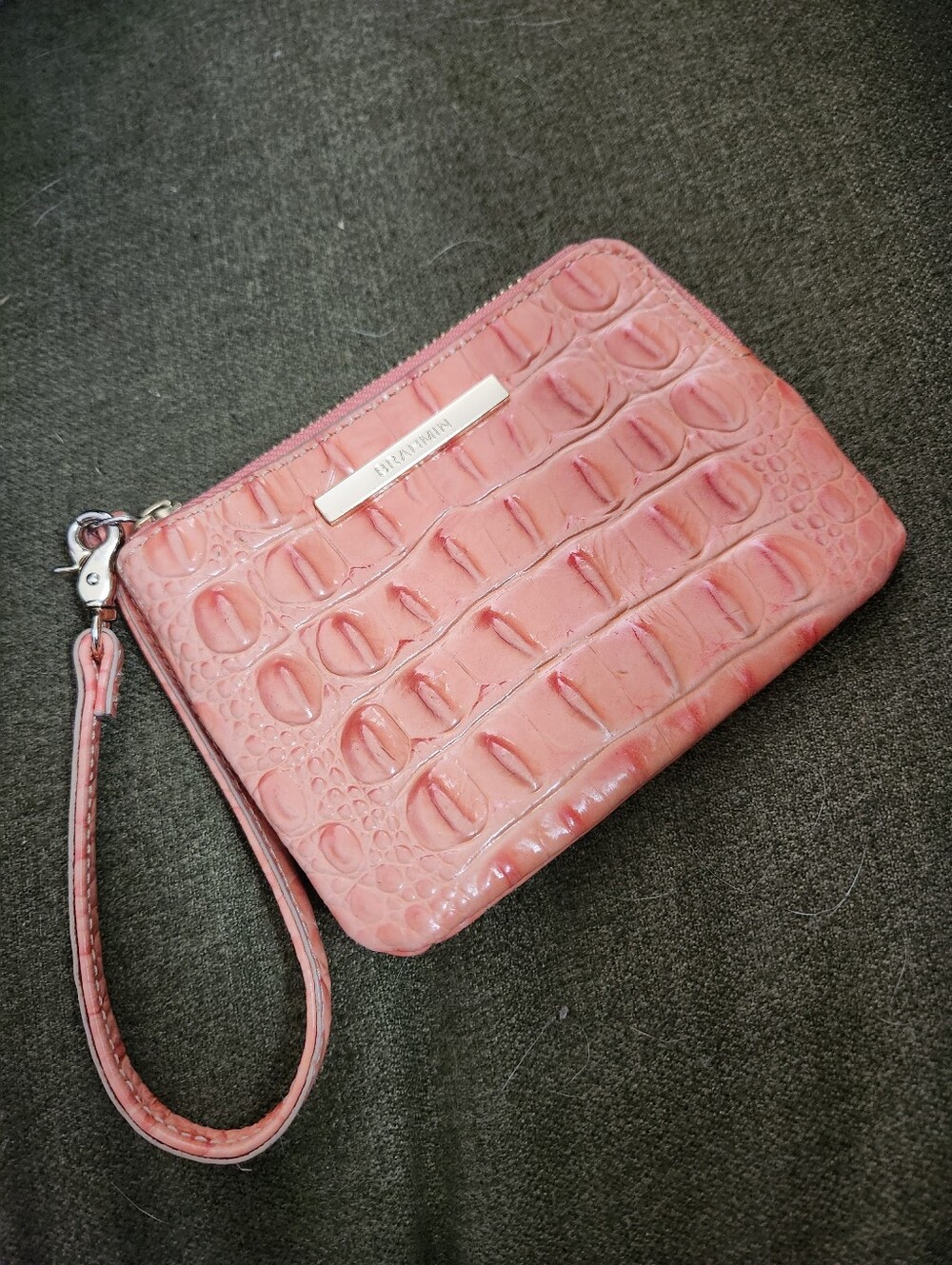 Brahmin Coral Croc-Embossed Wallet Wristlet